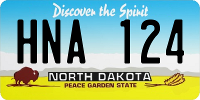 ND license plate HNA124