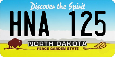 ND license plate HNA125