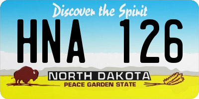 ND license plate HNA126