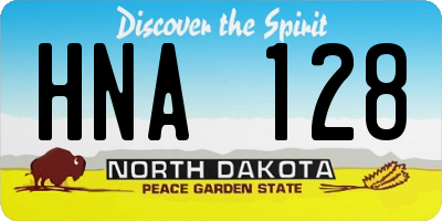 ND license plate HNA128