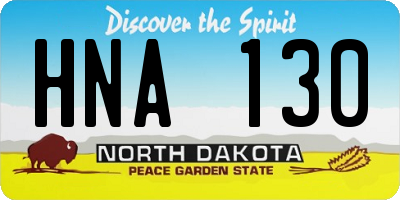 ND license plate HNA130