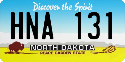 ND license plate HNA131