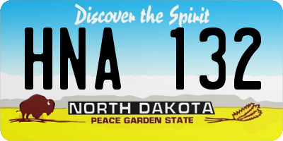 ND license plate HNA132