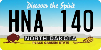 ND license plate HNA140