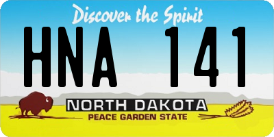 ND license plate HNA141