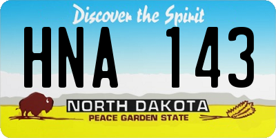 ND license plate HNA143