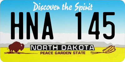 ND license plate HNA145