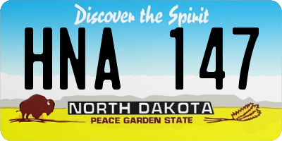 ND license plate HNA147