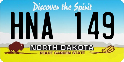 ND license plate HNA149