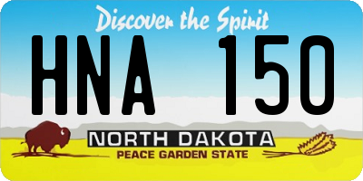 ND license plate HNA150