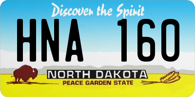 ND license plate HNA160