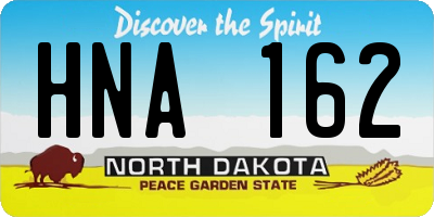 ND license plate HNA162