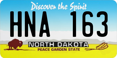 ND license plate HNA163