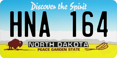 ND license plate HNA164