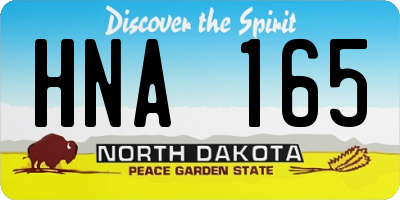 ND license plate HNA165