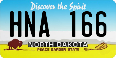 ND license plate HNA166