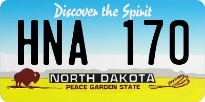 ND license plate HNA170