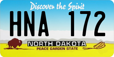 ND license plate HNA172