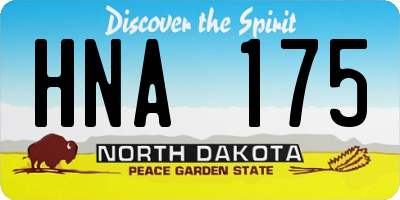 ND license plate HNA175