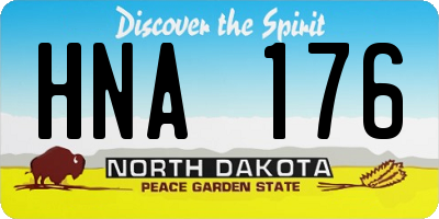 ND license plate HNA176