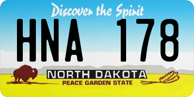 ND license plate HNA178