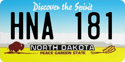 ND license plate HNA181