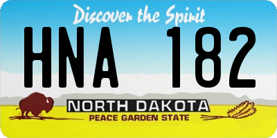 ND license plate HNA182
