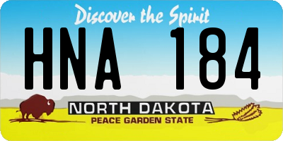 ND license plate HNA184