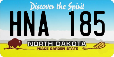 ND license plate HNA185