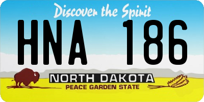 ND license plate HNA186