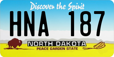 ND license plate HNA187