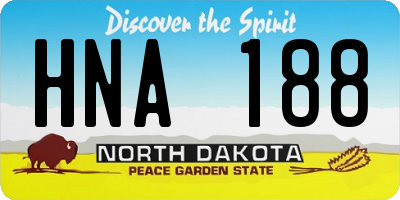 ND license plate HNA188