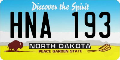 ND license plate HNA193