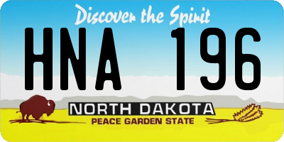 ND license plate HNA196