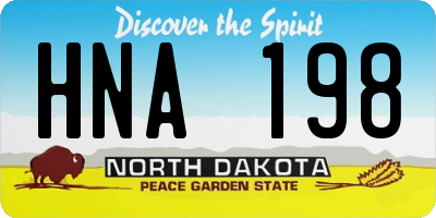 ND license plate HNA198