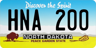 ND license plate HNA200