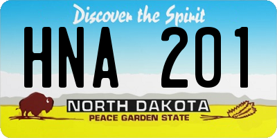 ND license plate HNA201