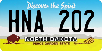 ND license plate HNA202