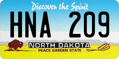 ND license plate HNA209