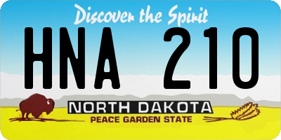 ND license plate HNA210