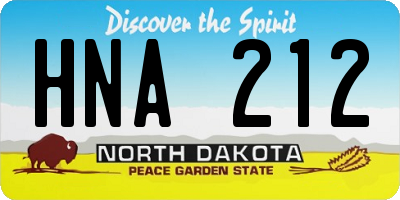 ND license plate HNA212