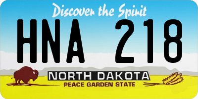 ND license plate HNA218