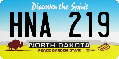 ND license plate HNA219