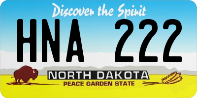 ND license plate HNA222