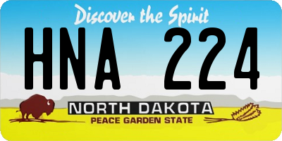 ND license plate HNA224