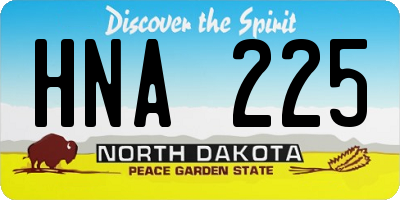 ND license plate HNA225