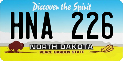 ND license plate HNA226