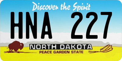 ND license plate HNA227