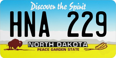 ND license plate HNA229