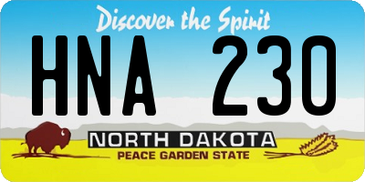 ND license plate HNA230